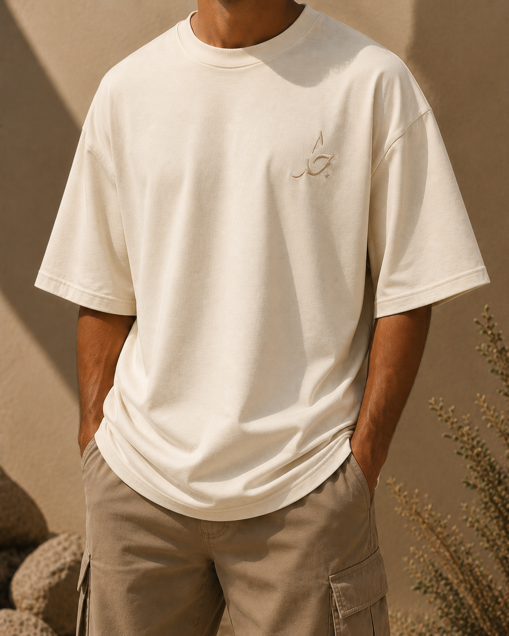 T-shirt oversize "Sabr" Beige