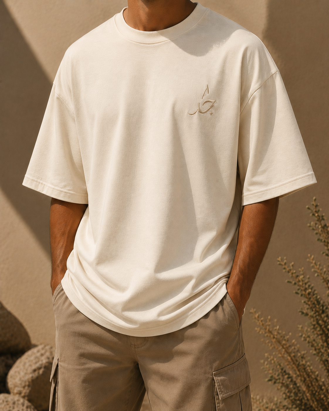 T-shirt oversize "Sabr" Beige