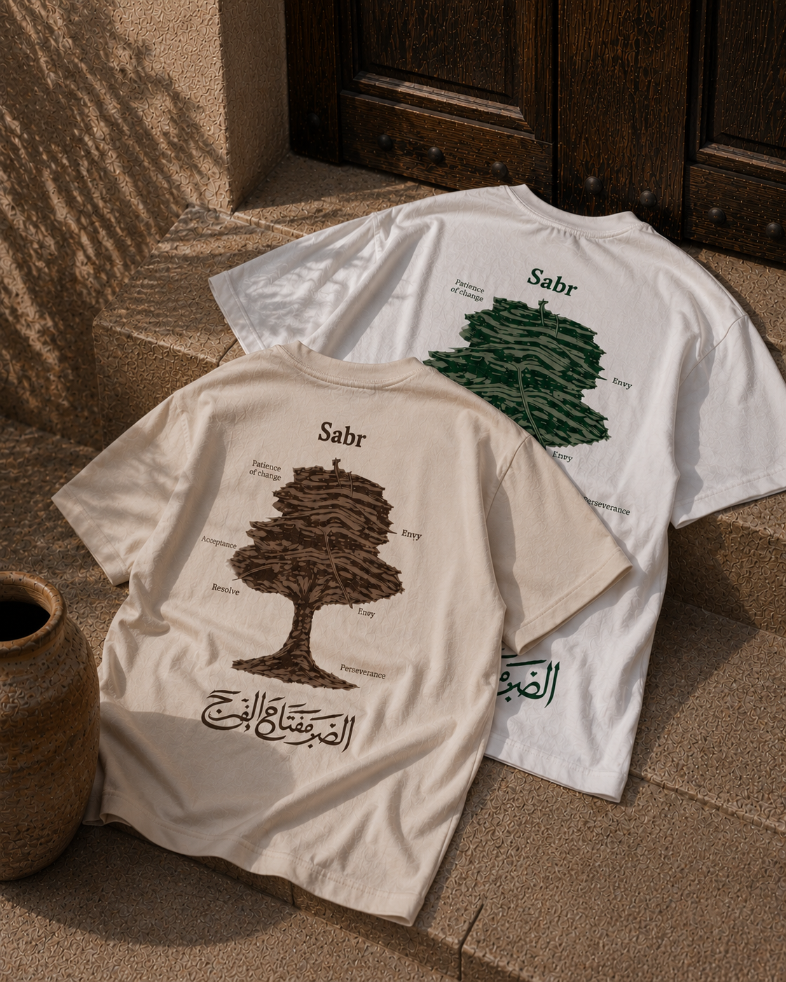 T-shirt oversize "Sabr" Beige
